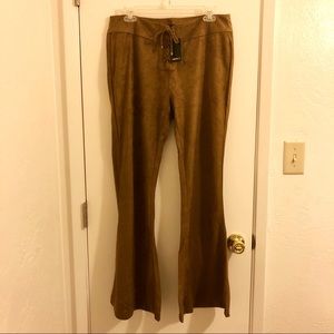 NWT! Faux Suede Flare Pants